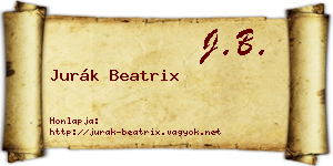 Jurák Beatrix névjegykártya